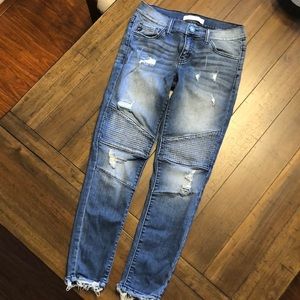 Distressed Moto Denim